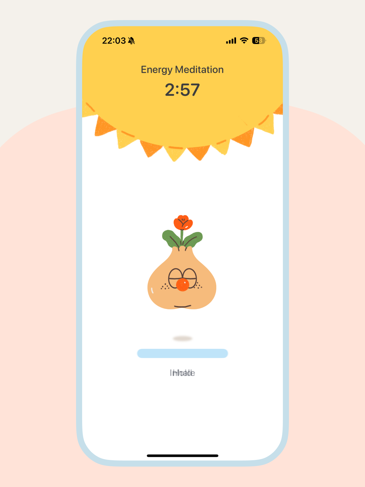 Calming visual meditation scene